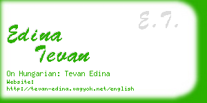 edina tevan business card